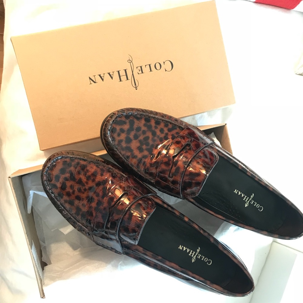 Cole Haan Alexa Penny Loafers in tortoise